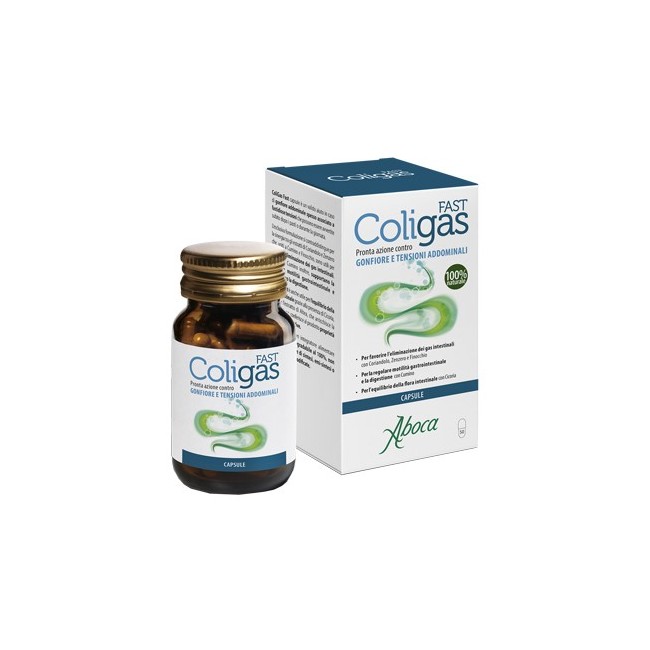 Aboca Coligas fast 50 capsule integratore per gonfiore addominale