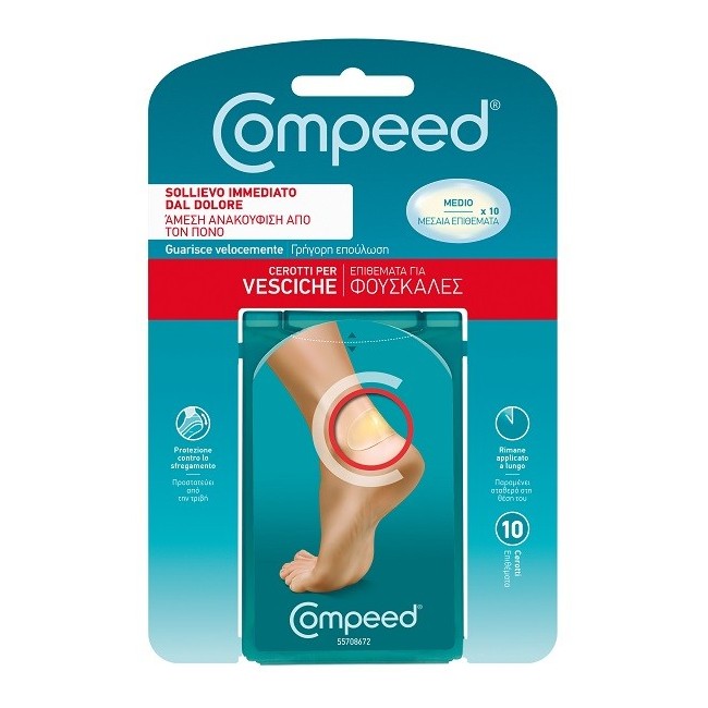Compeed cerotto idrocolloide vesciche medio 10 pezzi Compeed cerotto idrocolloide vesciche medio 10 pezzi