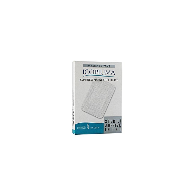 Icopiuma Compresse Adesive Sterili in TNT 7,2x5cm 5 pezzi Icopiuma Compresse Adesive Sterili in TNT 7,2x5cm 5 pezzi