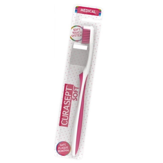 Spazzolino curasept soft medical magenta per terapie odontoiatriche Spazzolino curasept soft medical magenta per terapie odontoiatriche