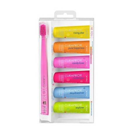 Curaprox Be You Mixed Set 6 Dentifrici Da 10 Ml + 1 Spazzolino Curaprox Be You Mixed Set 6 Dentifrici Da 10 Ml + 1 Spazzolino
