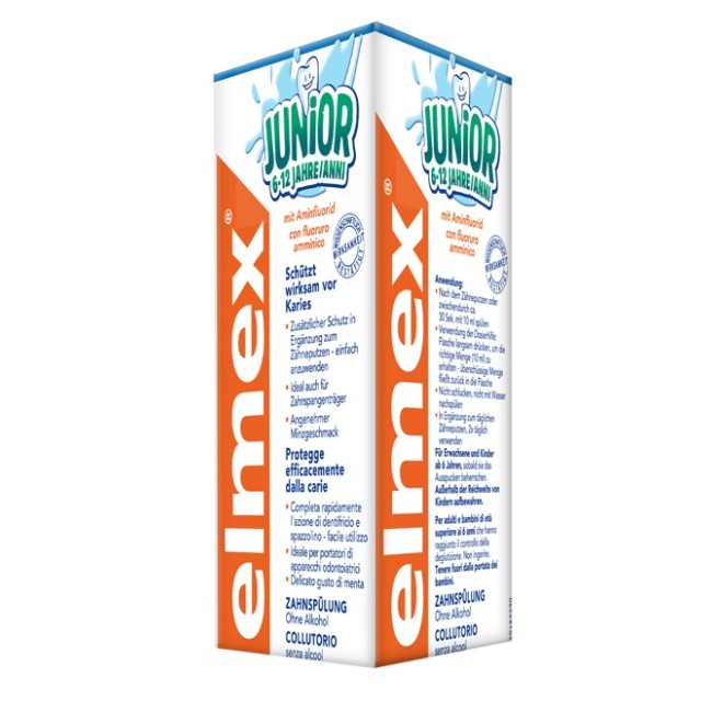 Elmex Collutorio Junior protezione carie bambini 400 Ml Elmex Collutorio Junior protezione carie bambini 400 Ml