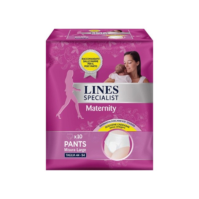 Lines Specialist Maternity Mutandina Assorbente Post Parto L 10 Pezzi