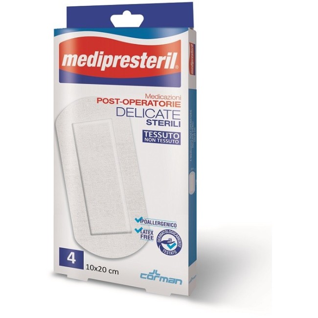 Medipresteril Medicazioni Post Operatorie Delicate 10 X 20 4 Pezzi Medipresteril Medicazioni Post Operatorie Delicate 10 X 20 4 Pezzi