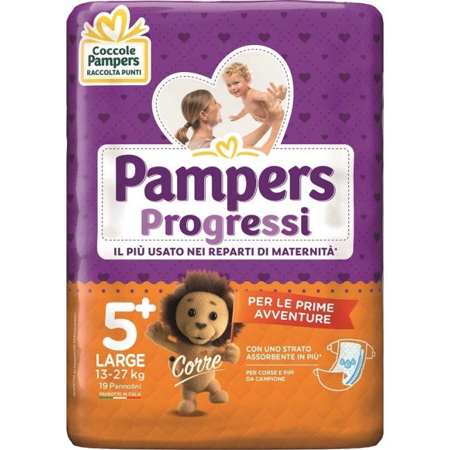 Fater Pampers Progressi Large Pannolino 5+ 13-27kg 19 Pezzi Fater Pampers Progressi Large Pannolino 5+ 13-27kg 19 Pezzi
