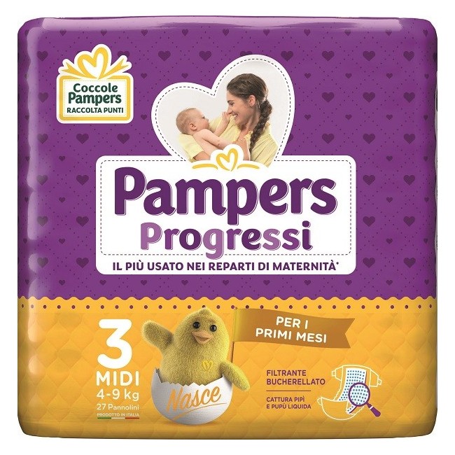 Fater Pampers Progressi Midi Pannolino 3 4-9kg 27 Pezzi Fater Pampers Progressi Midi Pannolino 3 4-9kg 27 Pezzi