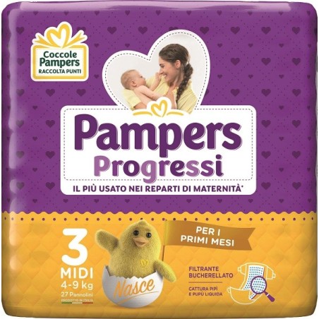 Fater Pampers Progressi Midi Pannolino 3 4-9kg 27 Pezzi Fater Pampers Progressi Midi Pannolino 3 4-9kg 27 Pezzi