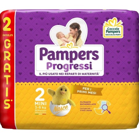 Fater Pampers Progressi Mini Pannolino 2 3-6kg 30 Pezzi Fater Pampers Progressi Mini Pannolino 2 3-6kg 30 Pezzi