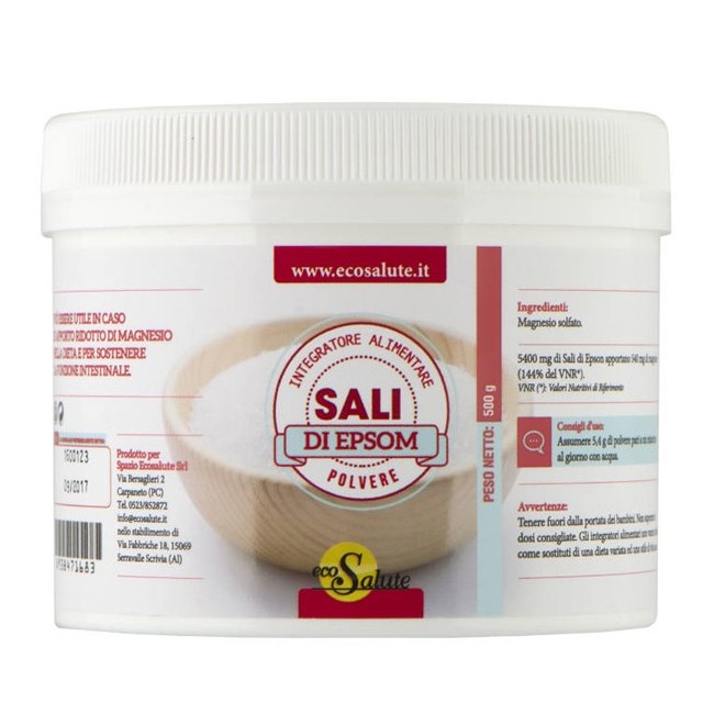 Spazio Ecosalute Sali Di Epsom Polvere con magnesio solfato 500 G Spazio Ecosalute Sali Di Epsom Polvere con magnesio solfato 500 G
