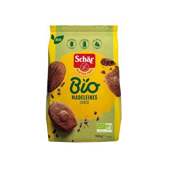 Dr Schar Bio Madeleines Choco biscotti senza glutine 150 G Dr Schar Bio Madeleines Choco biscotti senza glutine 150 G