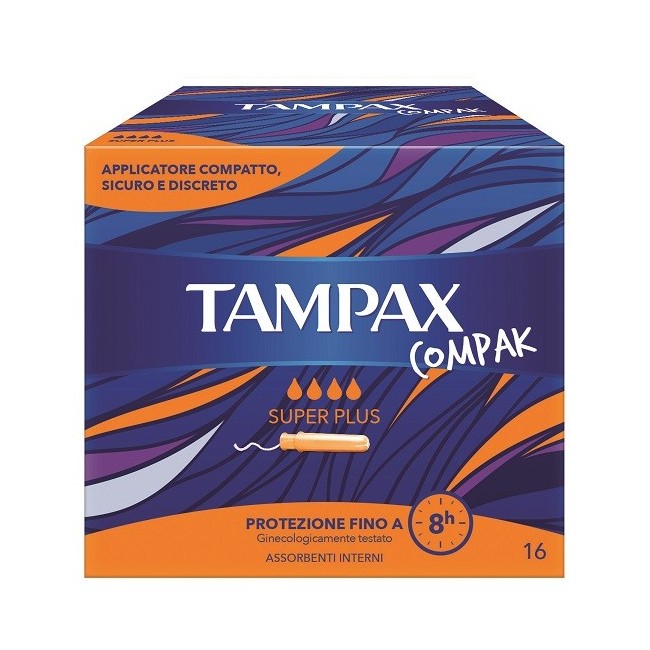 Fater Tampax Compak Assorbente Interno Super Plus 16 Pezzi Fater Tampax Compak Assorbente Interno Super Plus 16 Pezzi