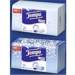 Essity Italy Tempo Fazzoletti con fibre di cotone Box 80 Pezzi