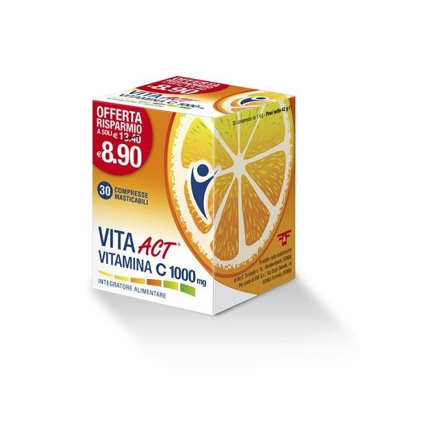 F&f Vitamina C Act 1000mg integratore 30 Compresse Masticabili