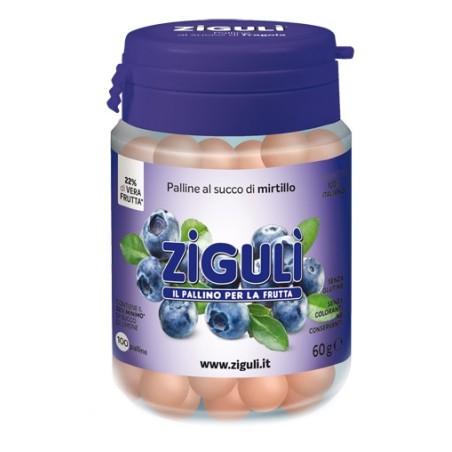 Falqui Ziguli Mirtillo 100 Palline con succo di limone 60 G Falqui Ziguli Mirtillo 100 Palline con succo di limone 60 G