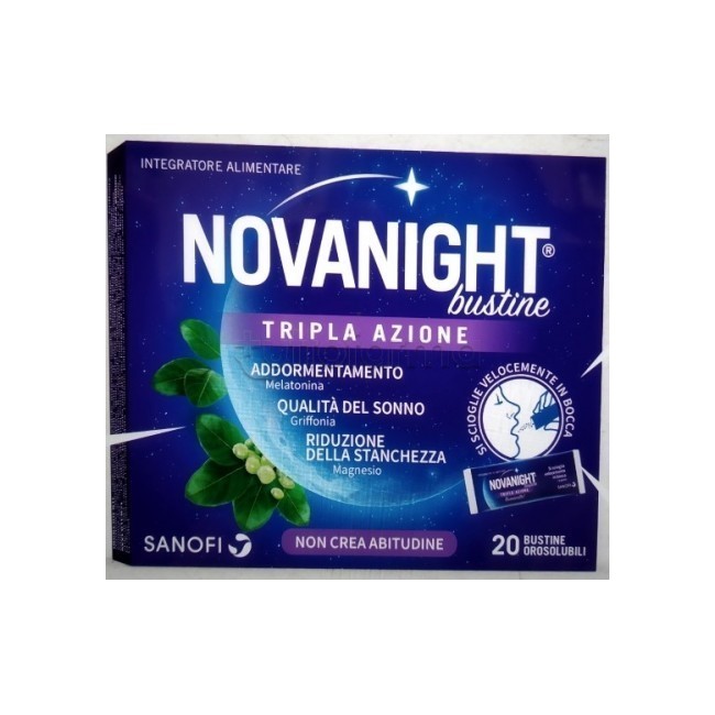 Sanofi Novanight 20 bustine tripla azione integratore per il sonno Sanofi Novanight 20 bustine tripla azione integratore per il sonno