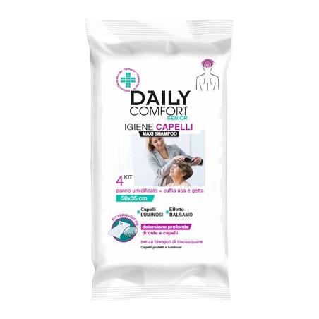 Daily comfort senior panni shampoo usa e getta 4 pezzi
