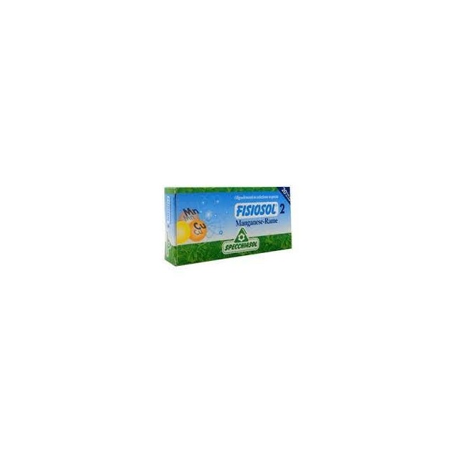 Specchiasol Fisiosol 2 manganese e rame 20 fiale 2ml Specchiasol Fisiosol 2 manganese e rame 20 fiale 2ml