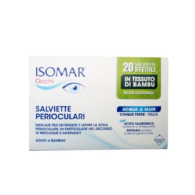 Isomar occhi salviette perioculari detersione palpebre 20 pezzi Isomar occhi salviette perioculari detersione palpebre 20 pezzi