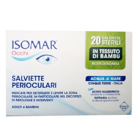 Isomar occhi salviette perioculari detersione palpebre 20 pezzi Isomar occhi salviette perioculari detersione palpebre 20 pezzi
