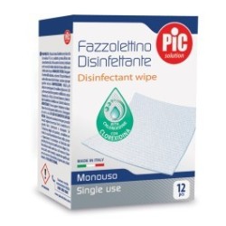 Pic solution fazzolettini disinfettanti per le mani 12 pezzi