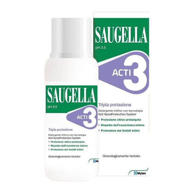 Saugella acti3 detergente intimo triplice protezione 250 ml Saugella acti3 detergente intimo triplice protezione 250 ml