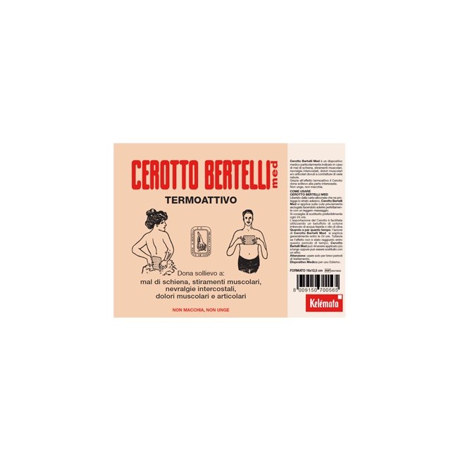 Kelemata Bertelli Cerotto Med Medio per il mal di schiena 16 X 12,5 Cm