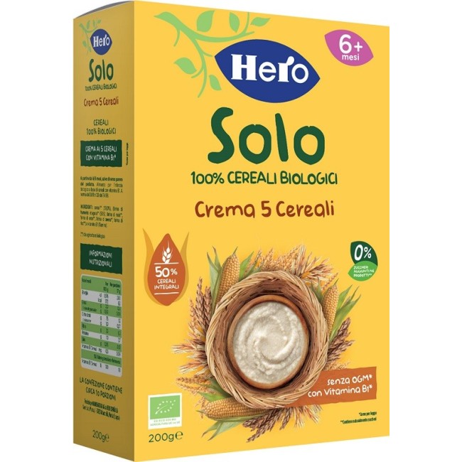 Fater Hero Baby Solo Crema 5 Cereali Bio per bambini 200 G Fater Hero Baby Solo Crema 5 Cereali Bio per bambini 200 G