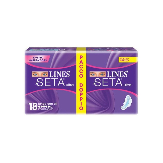 Fater Lines Seta Ultra Assorbente Lungo Con Ali 18 Pezzi Fater Lines Seta Ultra Assorbente Lungo Con Ali 18 Pezzi