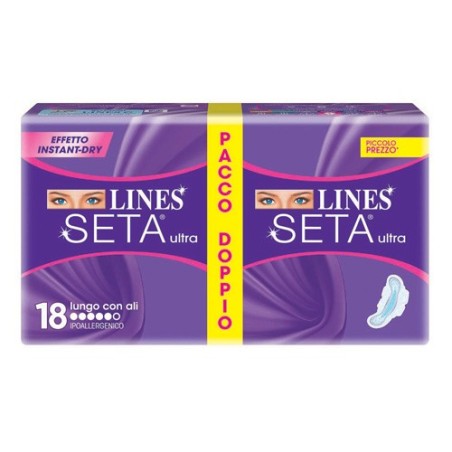 Fater Lines Seta Ultra Assorbente Lungo Con Ali 18 Pezzi Fater Lines Seta Ultra Assorbente Lungo Con Ali 18 Pezzi