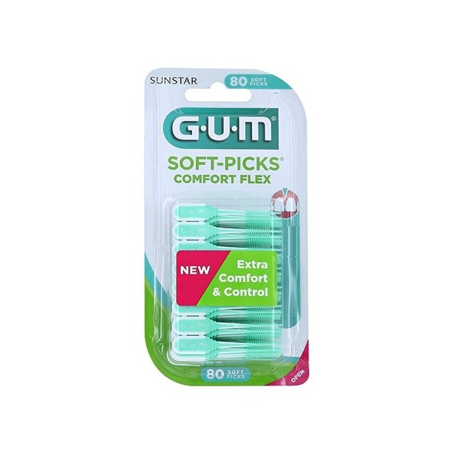 Gum comfort flex regula soft-picks 80 pezzi per igiene dentale Gum comfort flex regula soft-picks 80 pezzi per igiene dentale