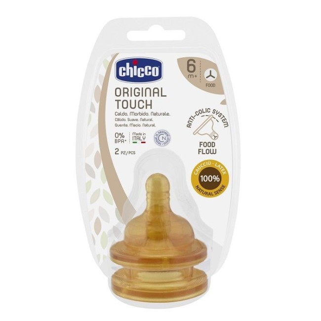 Chicco tettarelle per la pappa flusso lento caucciu 2 pezzi Chicco tettarelle per la pappa flusso lento caucciu 2 pezzi