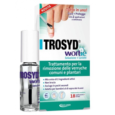 Trosyd wortie verruche soluzione 5 ml + 18 cerotti Trosyd wortie verruche soluzione 5 ml + 18 cerotti