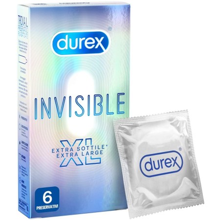 Durex invisible xl profilattici extra large 6 pezzi Durex invisible xl profilattici extra large 6 pezzi