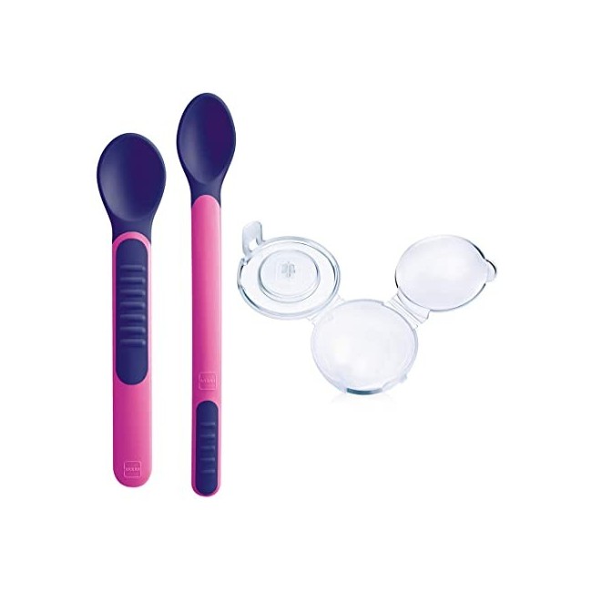 Mam Heat Sensitive Spoons&Cover cucchiaia con coperchio dai 6 mesi