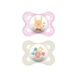 Mam succhietto original 2-6 mesi animal in silicone neutro, 2 pezzi
