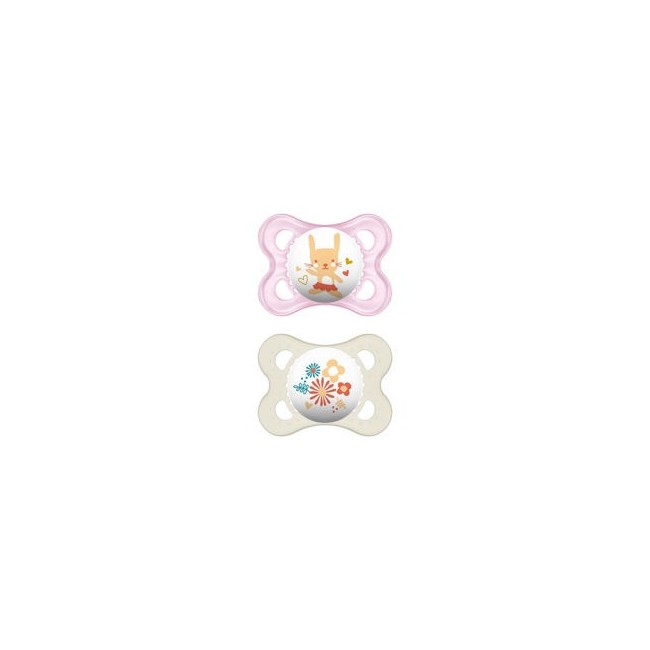 Mam succhietto original 2-6 mesi animal in silicone neutro, 2 pezzi