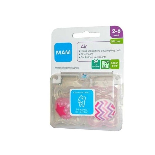 Mam air succhietto 2-6 mesi silicone doppio neutro 2 pezzi
