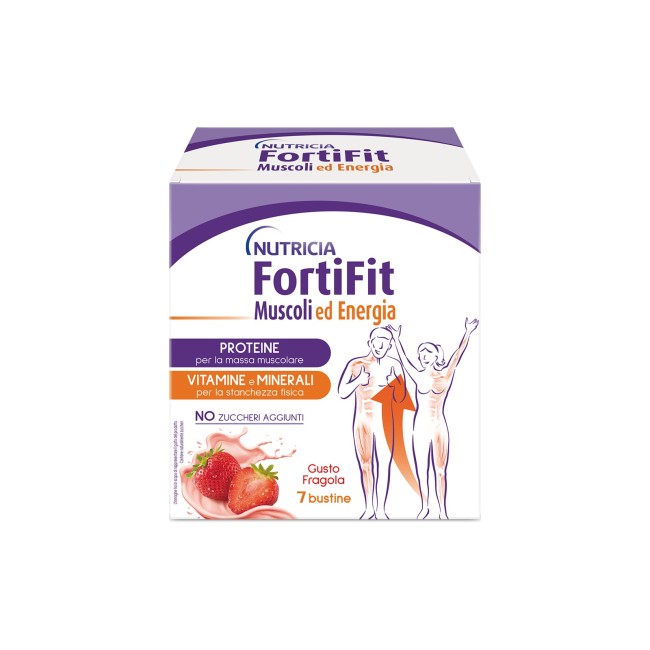 Fortifit muscoli e energia fragola integratore 7 bustine Fortifit muscoli e energia fragola integratore 7 bustine