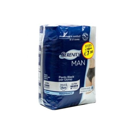 Serenity pants man extra Mutanda assorbente nera media 9 pezzi Serenity pants man extra Mutanda assorbente nera media 9 pezzi
