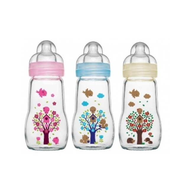Mam feel good biberon in vetro con scala graduata 260ml