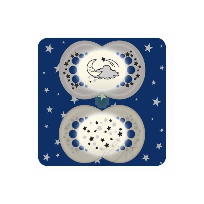 Mam Air Night Succhietti in silicone neutro 6+ mesi 2 pezzi