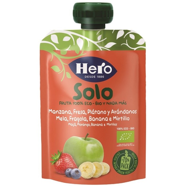 Fater Hero Solo Frutta Frullata 100% Bio Mela Banana Fragola 100 G