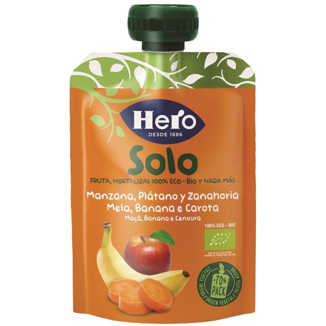 Fater Hero Solo Frutta Frullata 100% Bio Mela Banana Carota 100 G