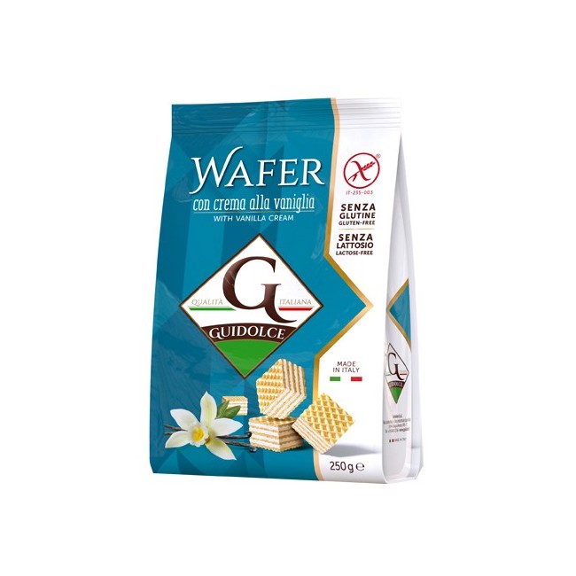 Guidolce Wafer Con Crema Alla Vaniglia Senza Glutine 250 G Guidolce Wafer Con Crema Alla Vaniglia Senza Glutine 250 G