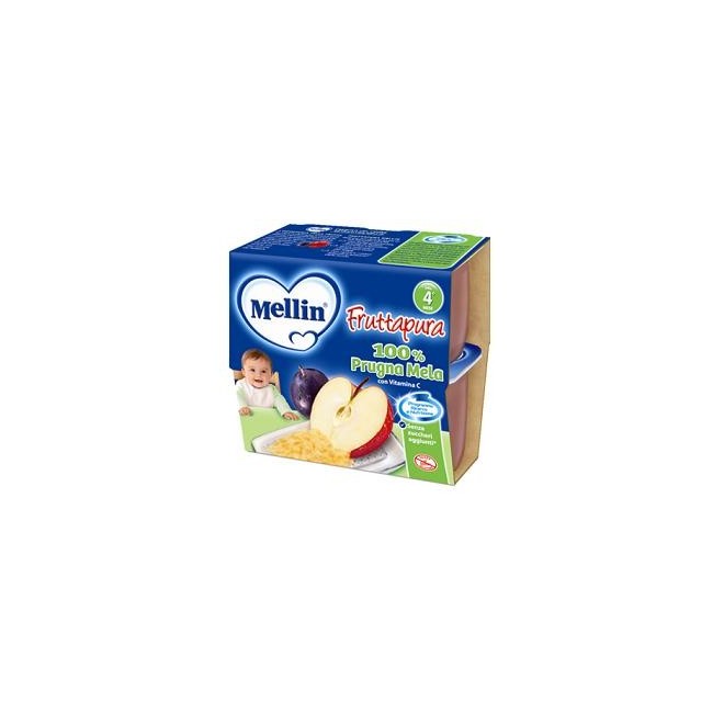 Danone Nutricia Mellin Frutta Pura Prugna Mela 100 G 4 Pezzi Danone Nutricia Mellin Frutta Pura Prugna Mela 100 G 4 Pezzi