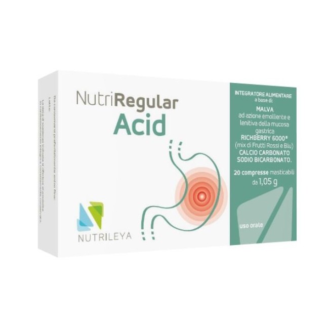 Nutrileya Nutriregular Acid integratore 20 Compresse Masticabili Nutrileya Nutriregular Acid integratore 20 Compresse Masticabili