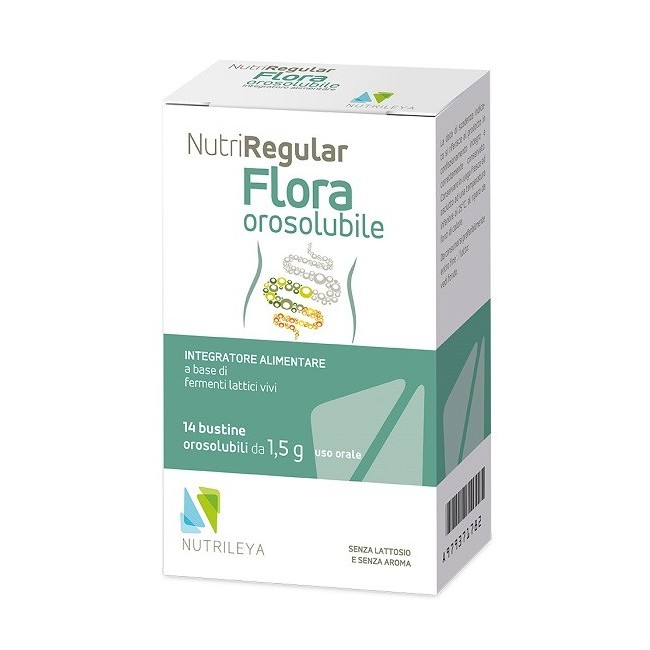 Nutrileya Nutriregular Flora integratore 14 Bustine Orosolubili Nutrileya Nutriregular Flora integratore 14 Bustine Orosolubili