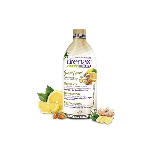 Paladin Pharma Drenax Forte Plus Ginger Lemon integratore 750 Ml Paladin Pharma Drenax Forte Plus Ginger Lemon integratore 750 Ml