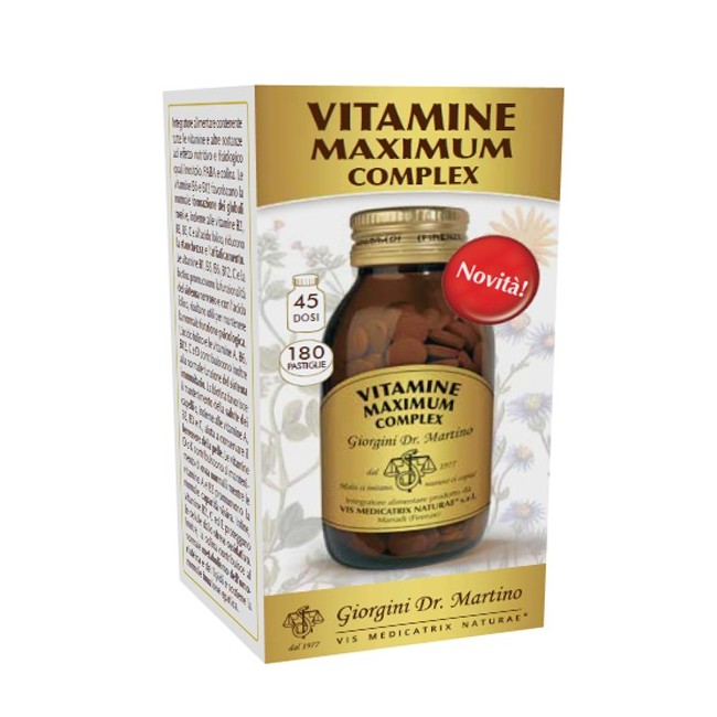 Dr Giorgini Ser-vis Vitamine Maximum Complex 180 Pastiglie Dr Giorgini Ser-vis Vitamine Maximum Complex 180 Pastiglie