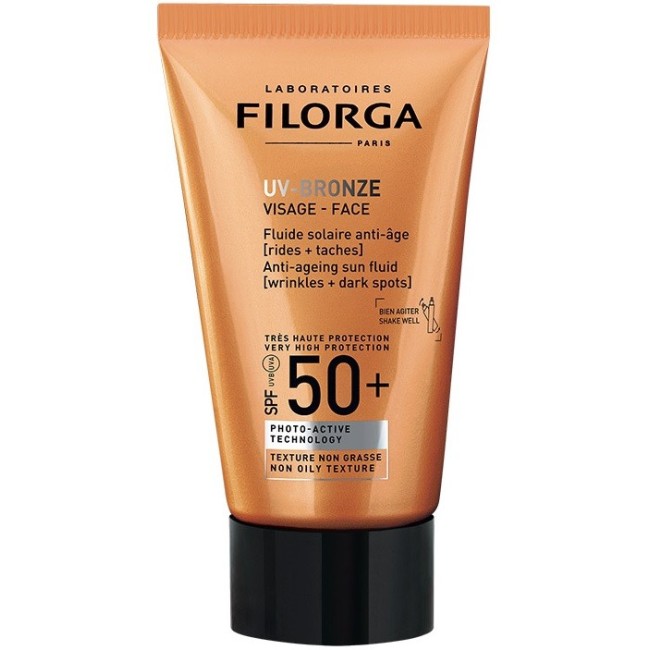 Laboratoires Filorga Uv Bronze Face 50+ fluido solare antiaging 40 Ml Laboratoires Filorga Uv Bronze Face 50+ fluido solare antiaging 40 Ml